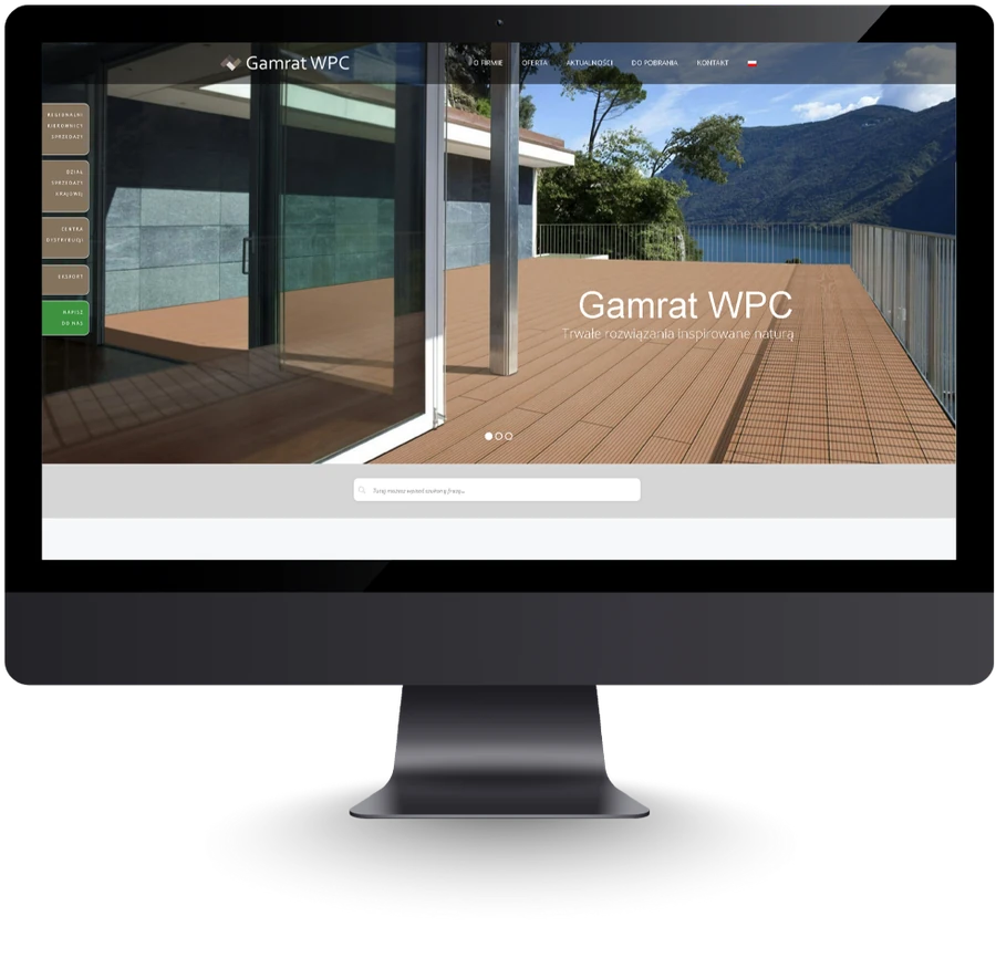 Realizacja serwisu Gamrat WPC — widok desktopowy