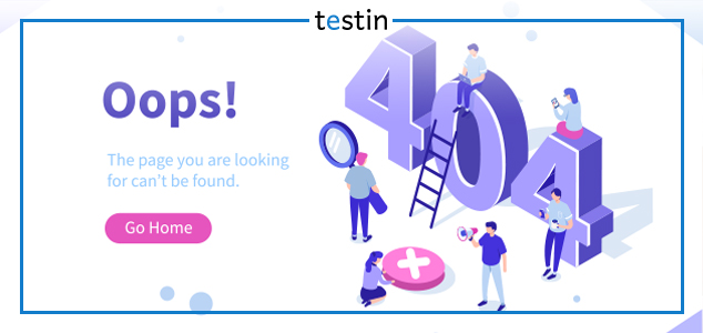 Ilustracja błędu 404: nieznaleziona strona i postacie przy dużych cyfrach 404.