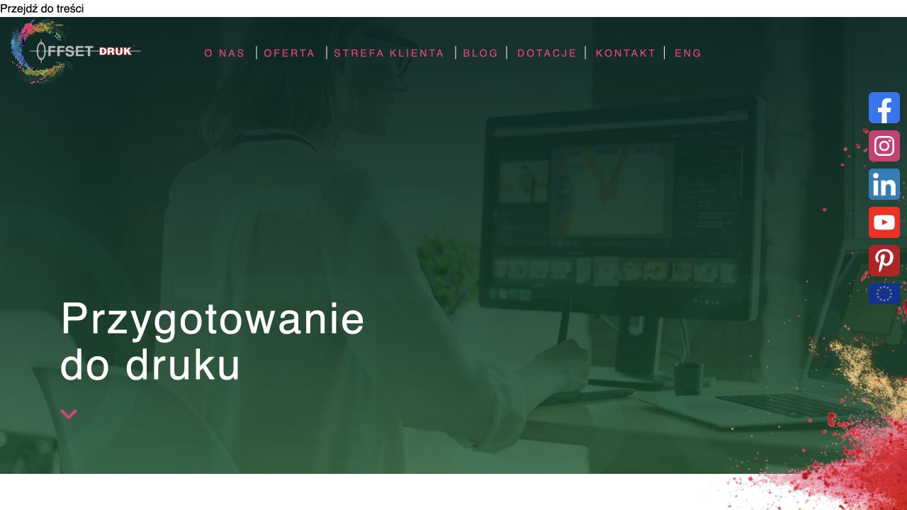 Podstrona przygotowania plików do druku w serwisie Offset Druk