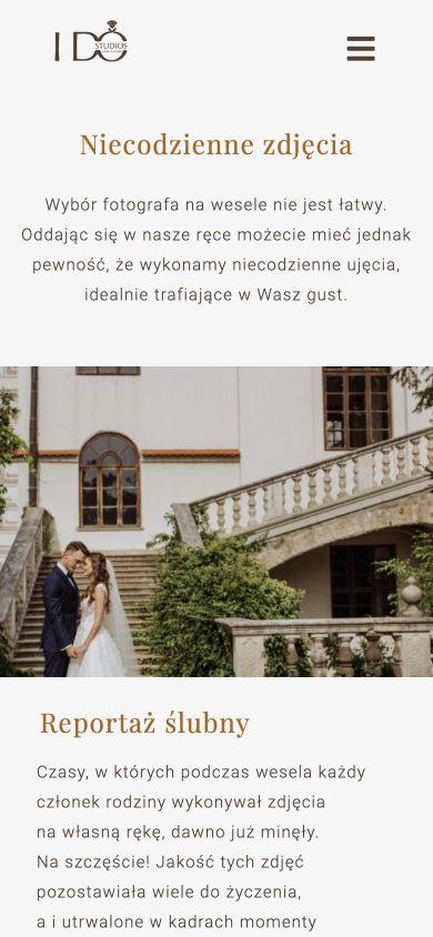 I DO Studios — widok strony na telefonie, październik 2026