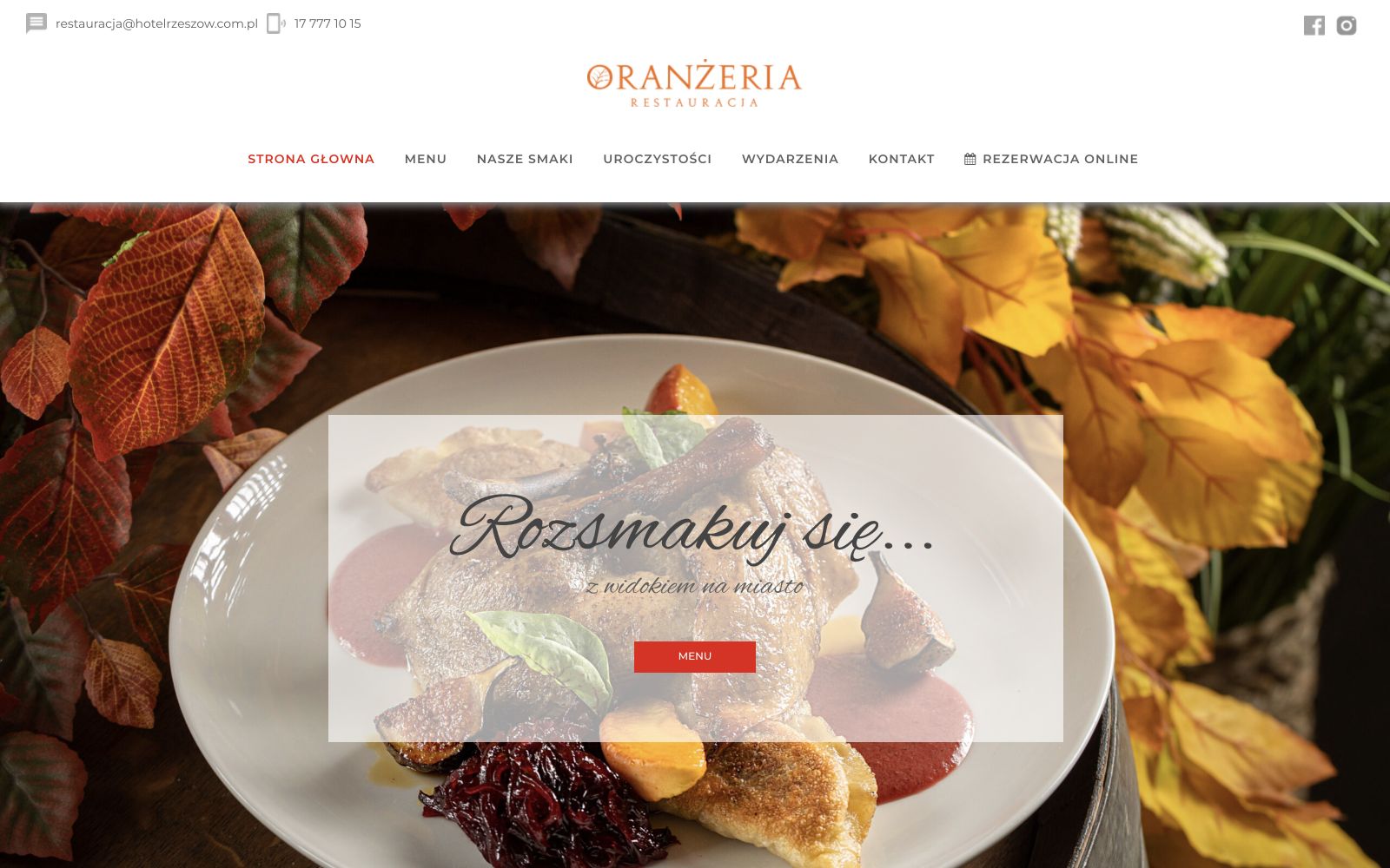 Restauracja Oranżeria — widok realizacji