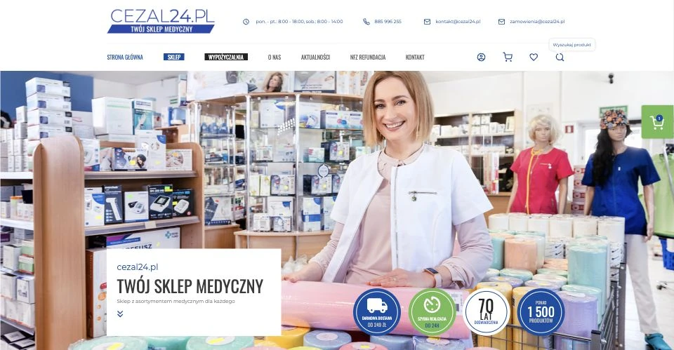 Cezal24 — original 2021 Moqups store home-page mockup