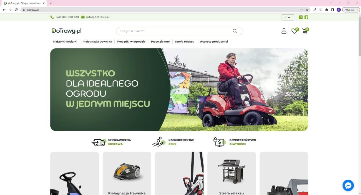 dotrawy.pl — archived home page from the implemented online store