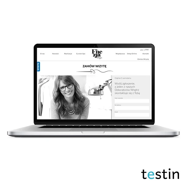 Finezja Design — original archived board of the co-created website and visit-request form