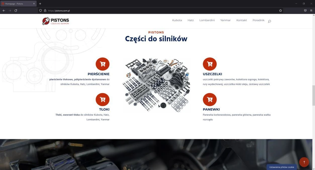 PISTONS — Kategorie części — sekcja wdrożonego sklepu