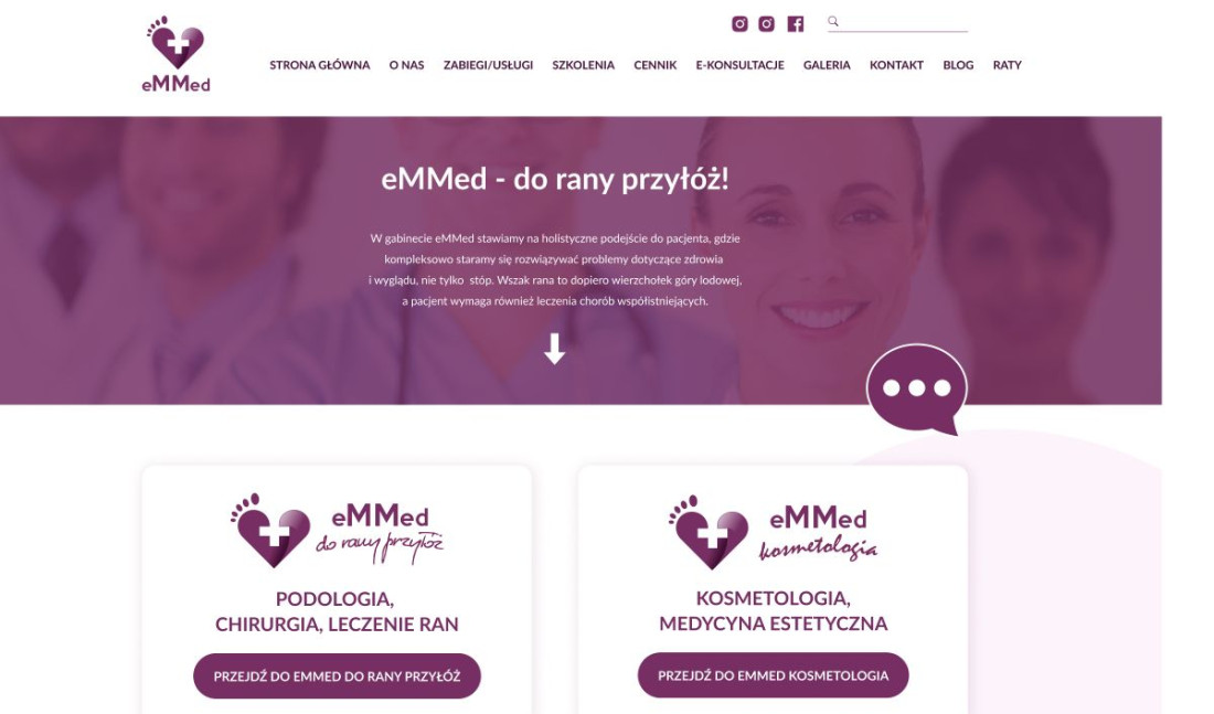 eMMed — Preserved view of the website project, presented at a larger scale.