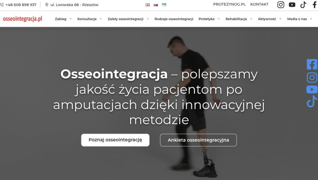 Rzeszowskie Zakłady Ortopedyczne — Preserved website view from October 2026. The capture date is separate from the project’s implementation date.