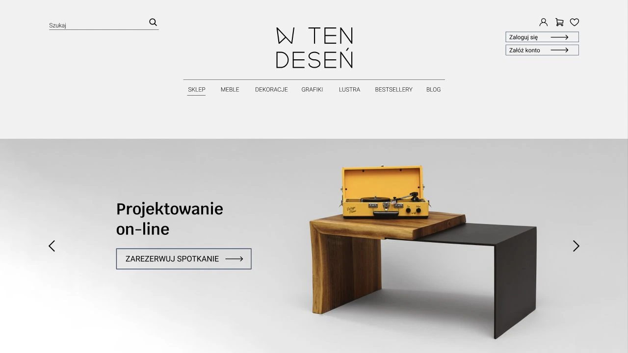 W Ten Deseń — original 2021 Figma store home-page design